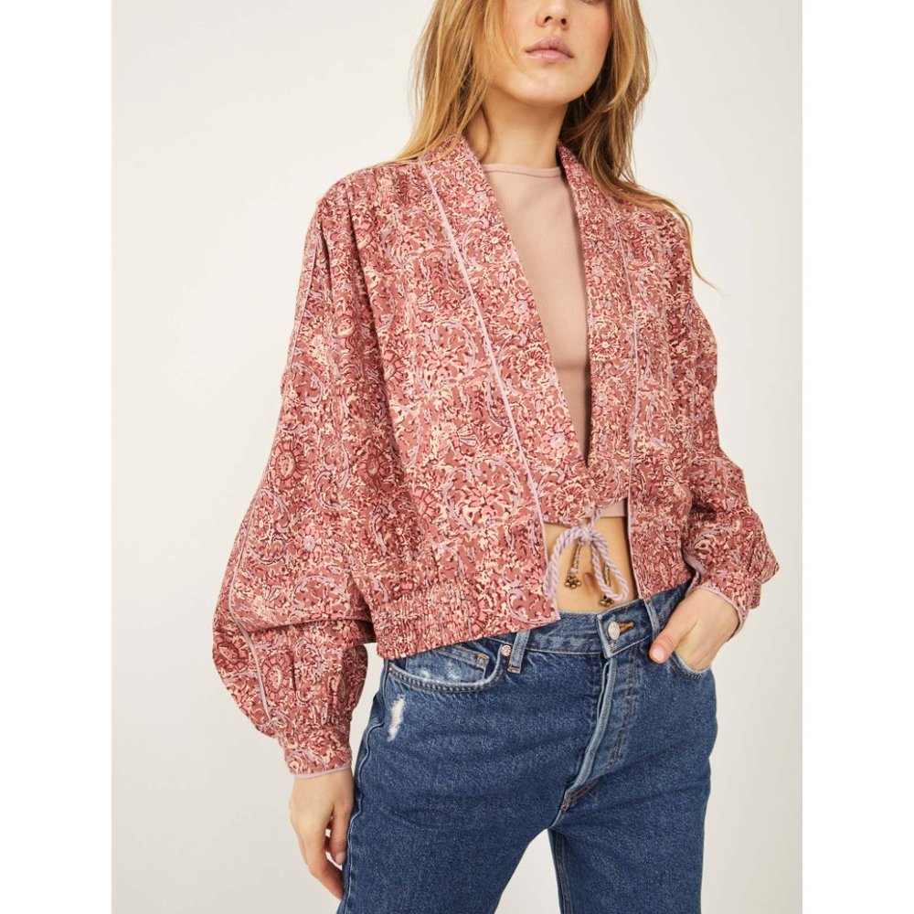 NWOT Free People Rosalina Jacket / Mocha Combo